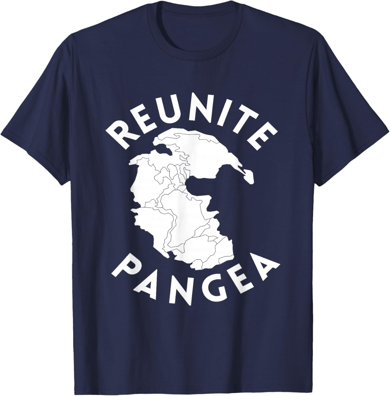 Reunite Pangea Geology T-Shirt - T-Shirt | Navy