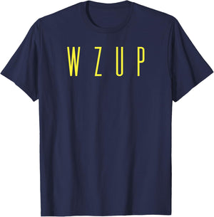 WZUP Wazzup What's Up Funny English T-Shirt - T-Shirt | Navy