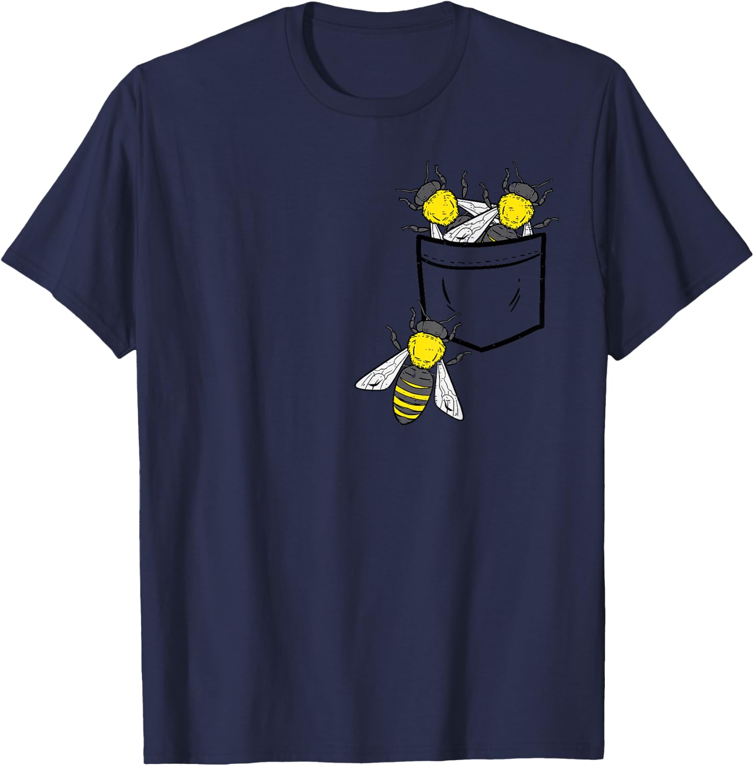 Bees In Pocket Cool Beekeeping Apiary Beekeeper Apiarist T-Shirt - T-Shirt | Navy