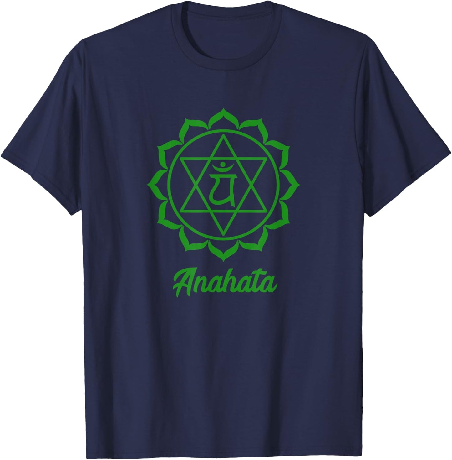 Heart Chakra Symbol Green Anahata Yogi Yoga T-Shirt - T-Shirt | Navy