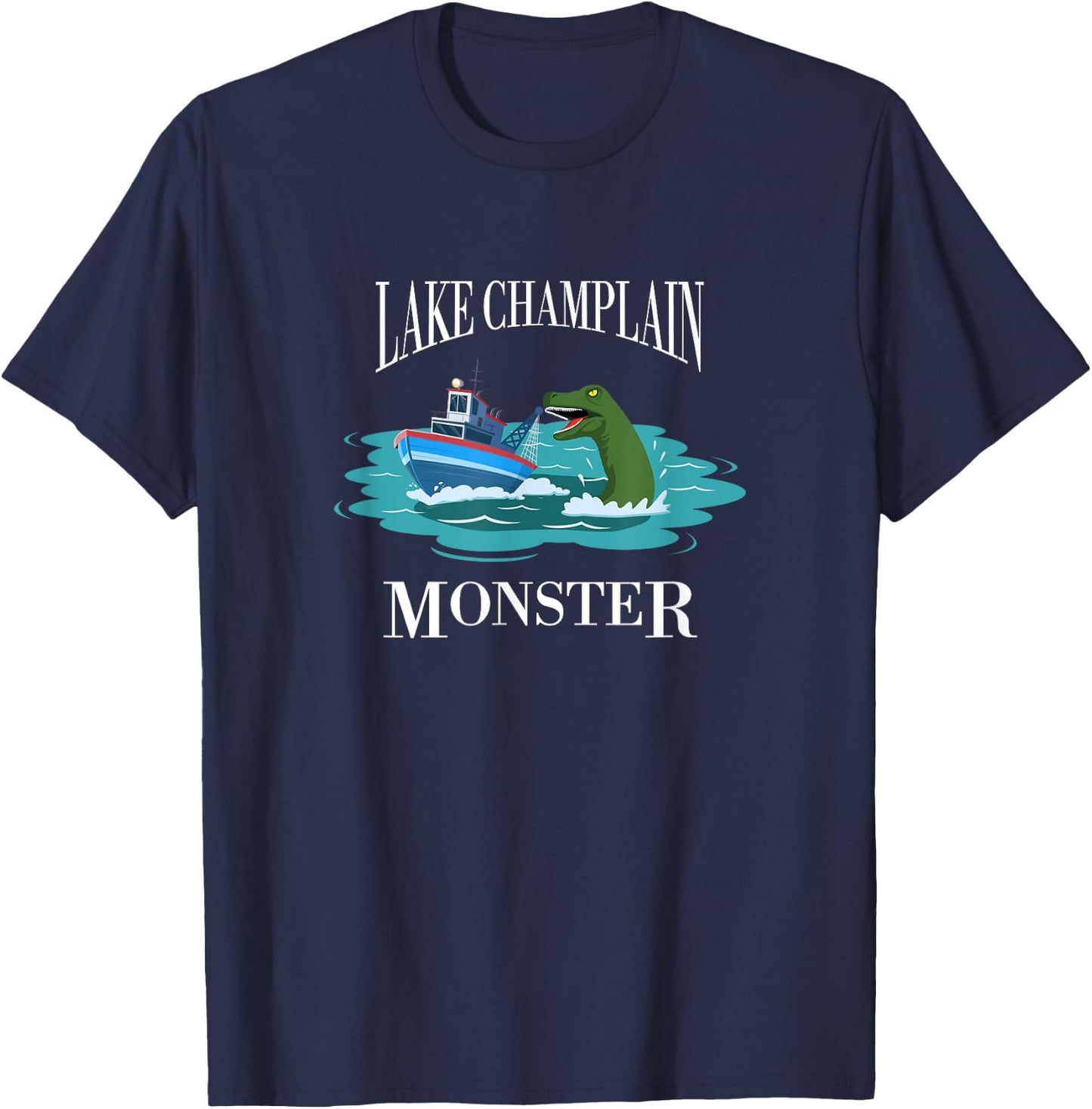 Lake Champlain Monster Shirt Vermont Champ Champy T-Shirt - T-Shirt | Navy