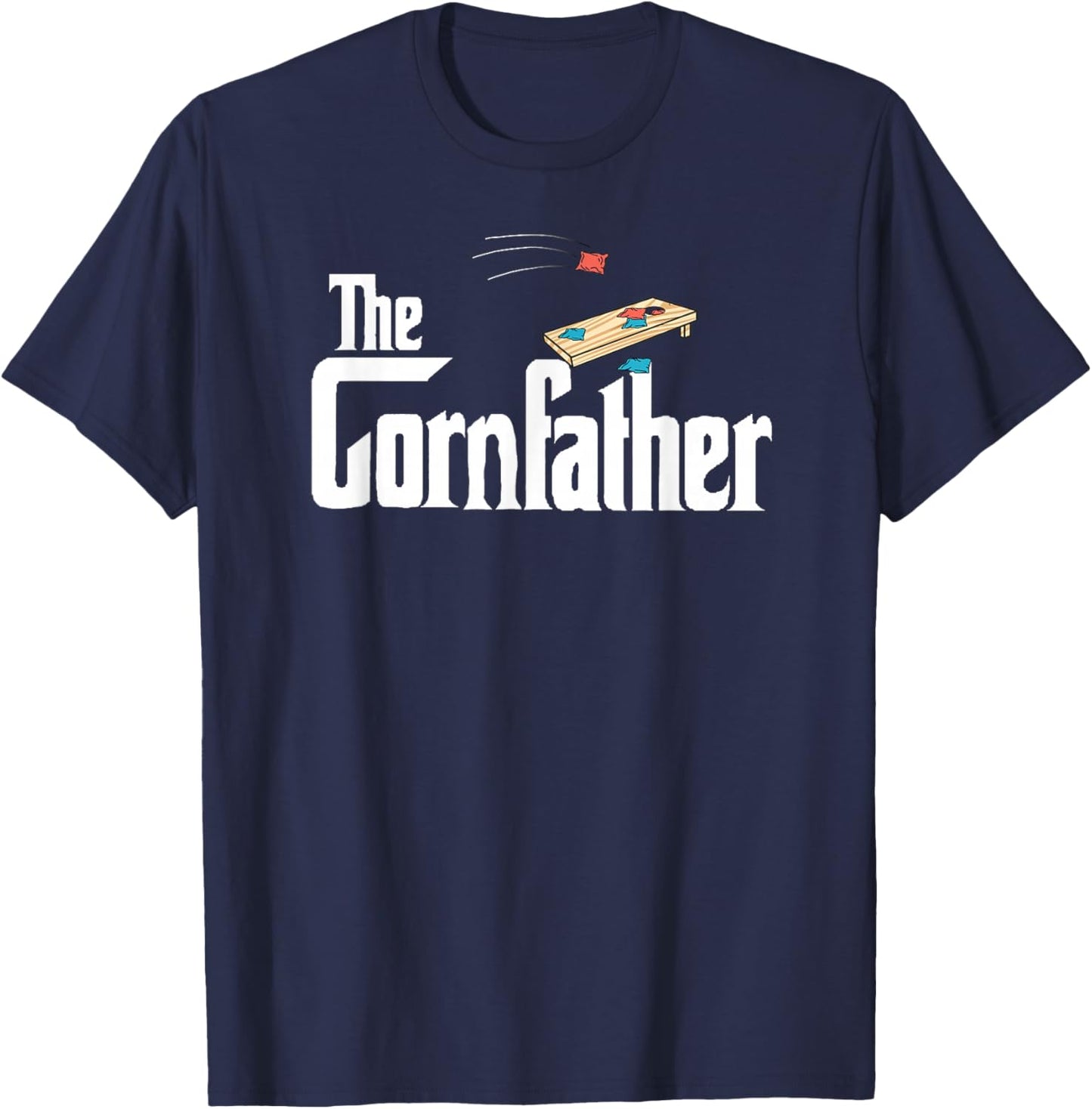 Funny Cornhole The Cornfather Funny Fathers T-Shirt - T-Shirt | Navy