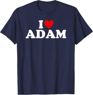 I Love Adam - Heart T-Shirt - T-Shirt | Navy