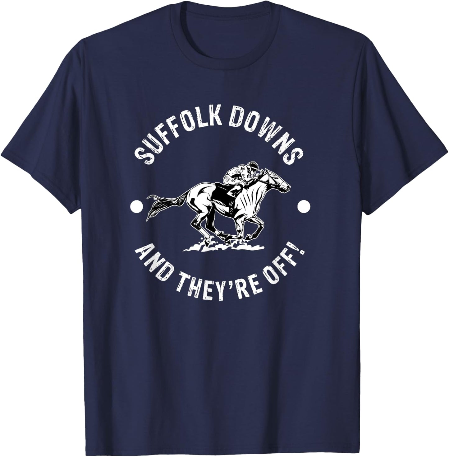 Suffolk Downs Racetrack Horse Racing Fan Equestrian MA Derby T-Shirt - T-Shirt | Navy