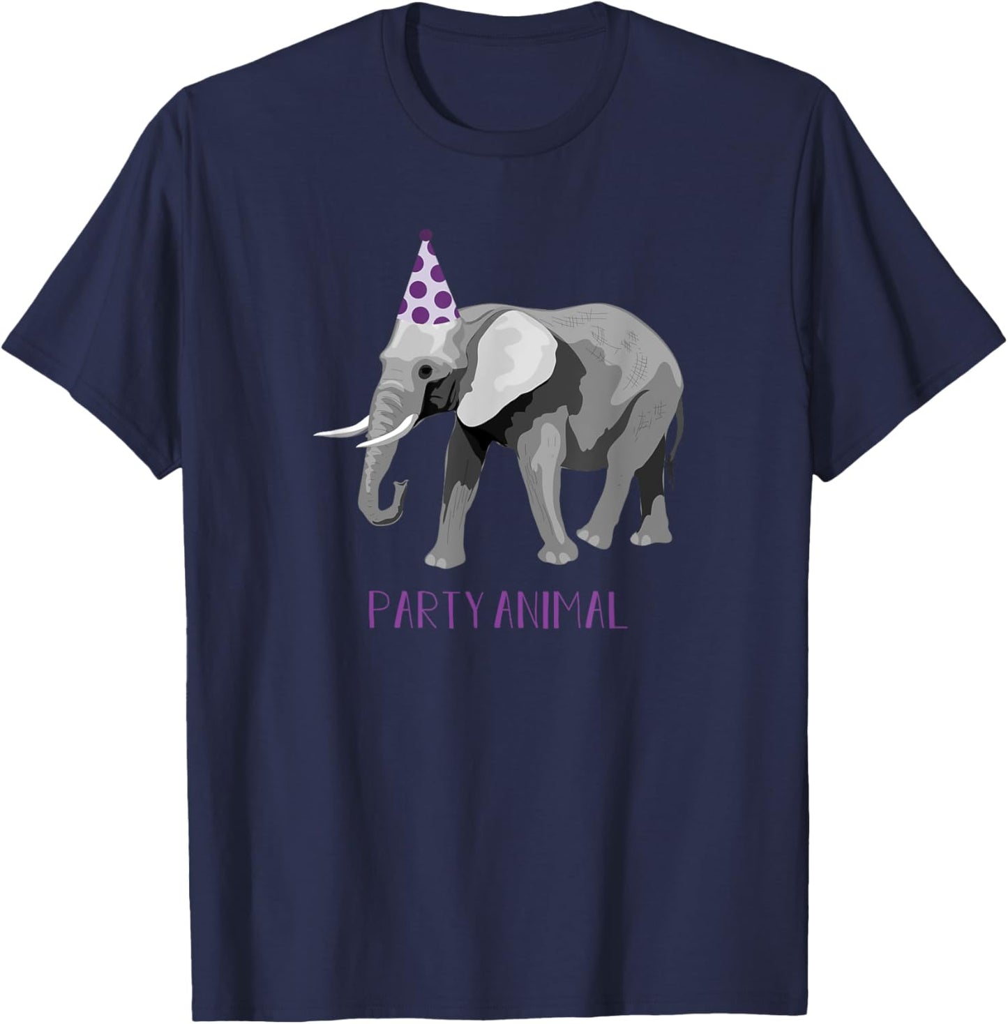 Elephant Birthday Party Animal Cute Funny Safari Joke Jungle T-Shirt - T-Shirt | Navy