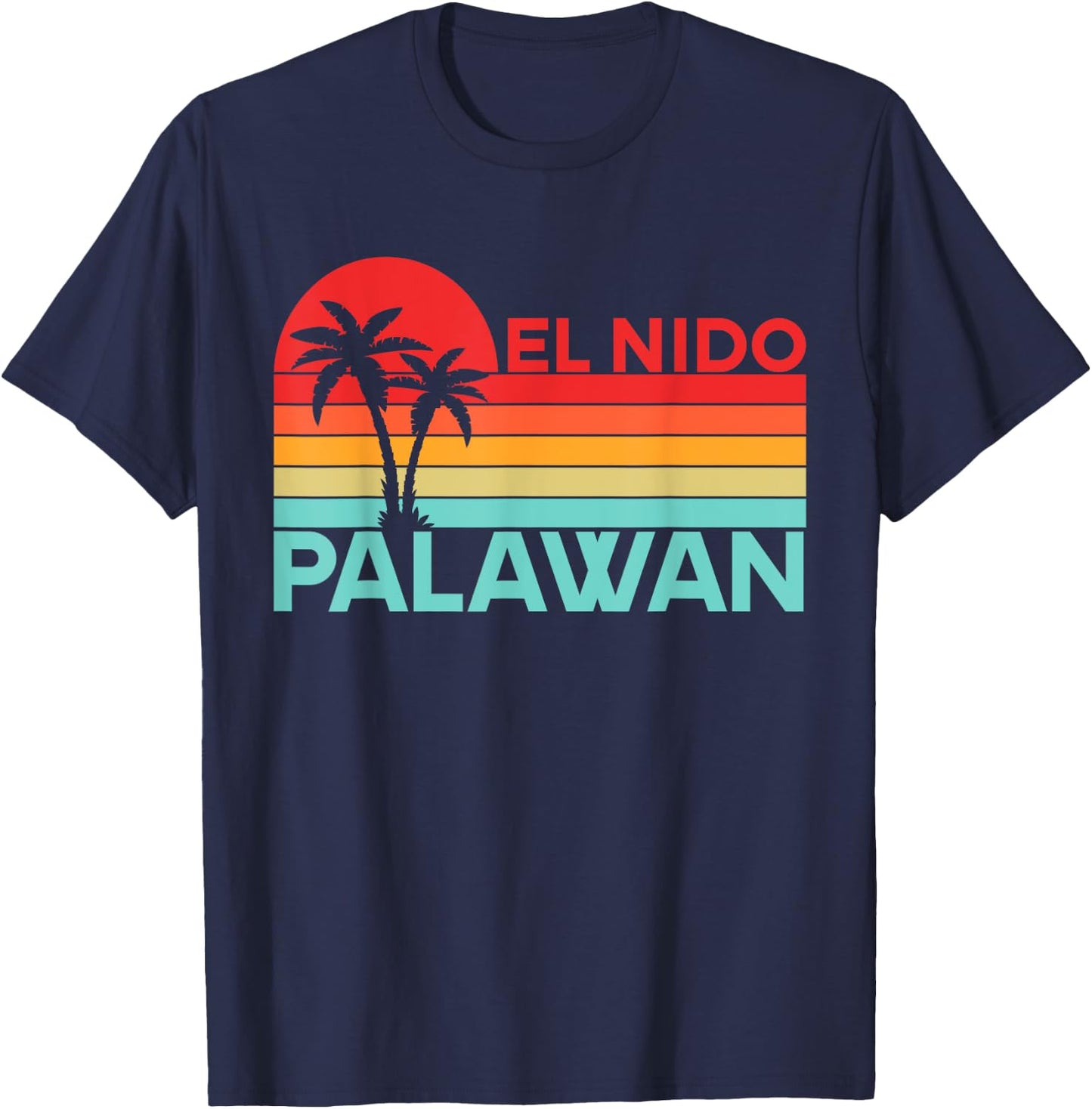 Vintage Philippines Vacation Travel Asia El Nido Palawan T-Shirt - T-Shirt | Navy