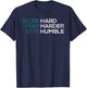 Work Hard Pray Harder Stay Humble Vintage Inspirational T-Shirt - T-Shirt | Navy