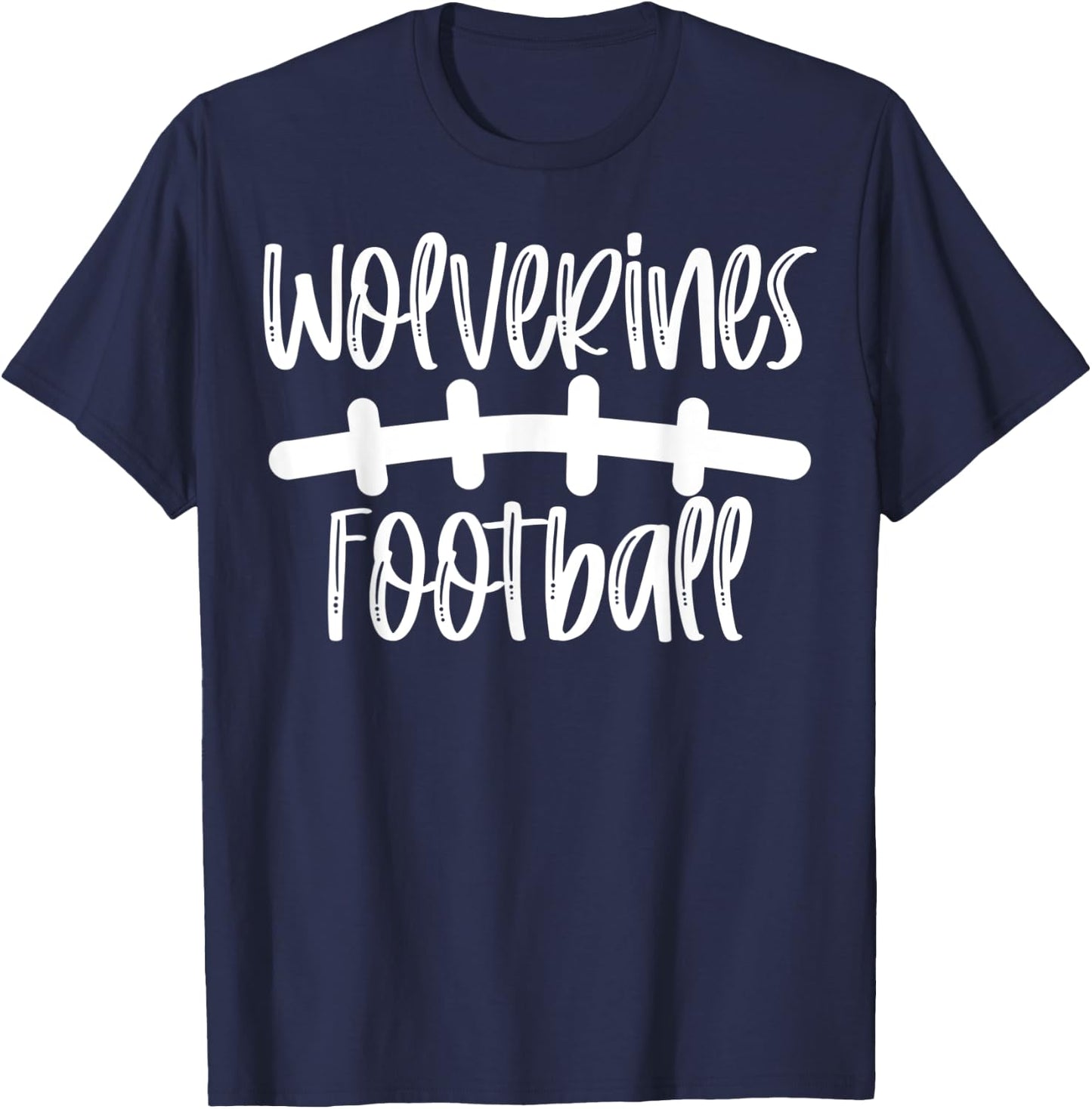 Wolverines Football School Spirit Team Mascot Game Night T-Shirt - T-Shirt | Navy
