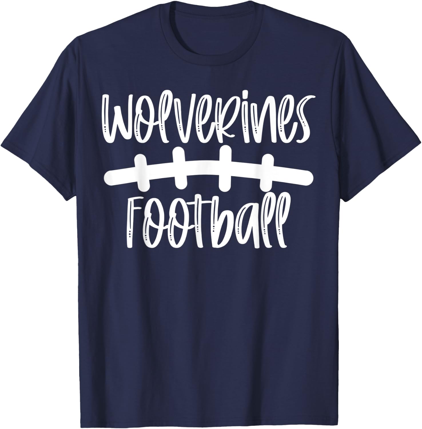 Wolverines Football School Spirit Team Mascot Game Night T-Shirt - T-Shirt | Navy