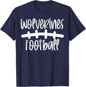Wolverines Football School Spirit Team Mascot Game Night T-Shirt - T-Shirt | Navy