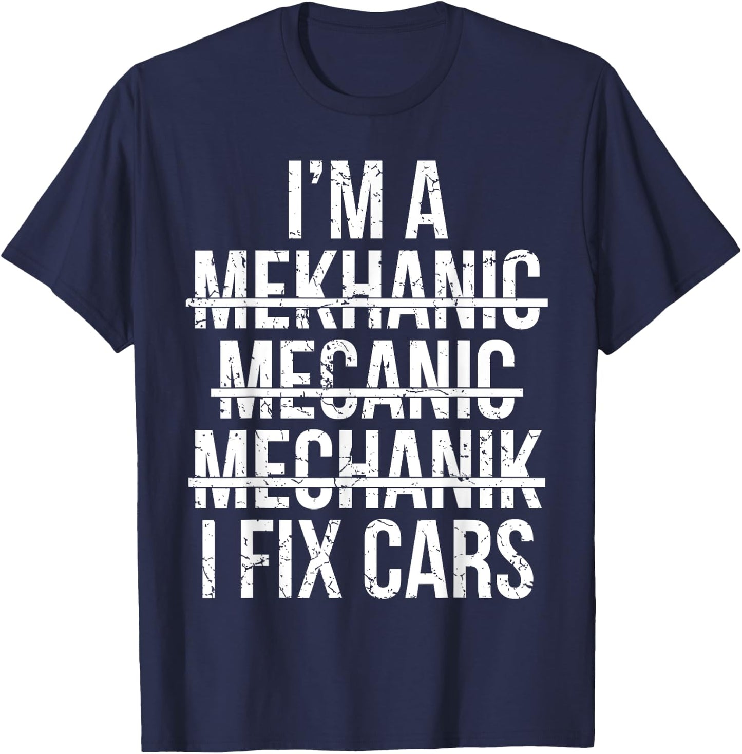 Funny Car Mechanic Men Women Kids Best Auto Mechanic T-Shirt - T-Shirt | Navy