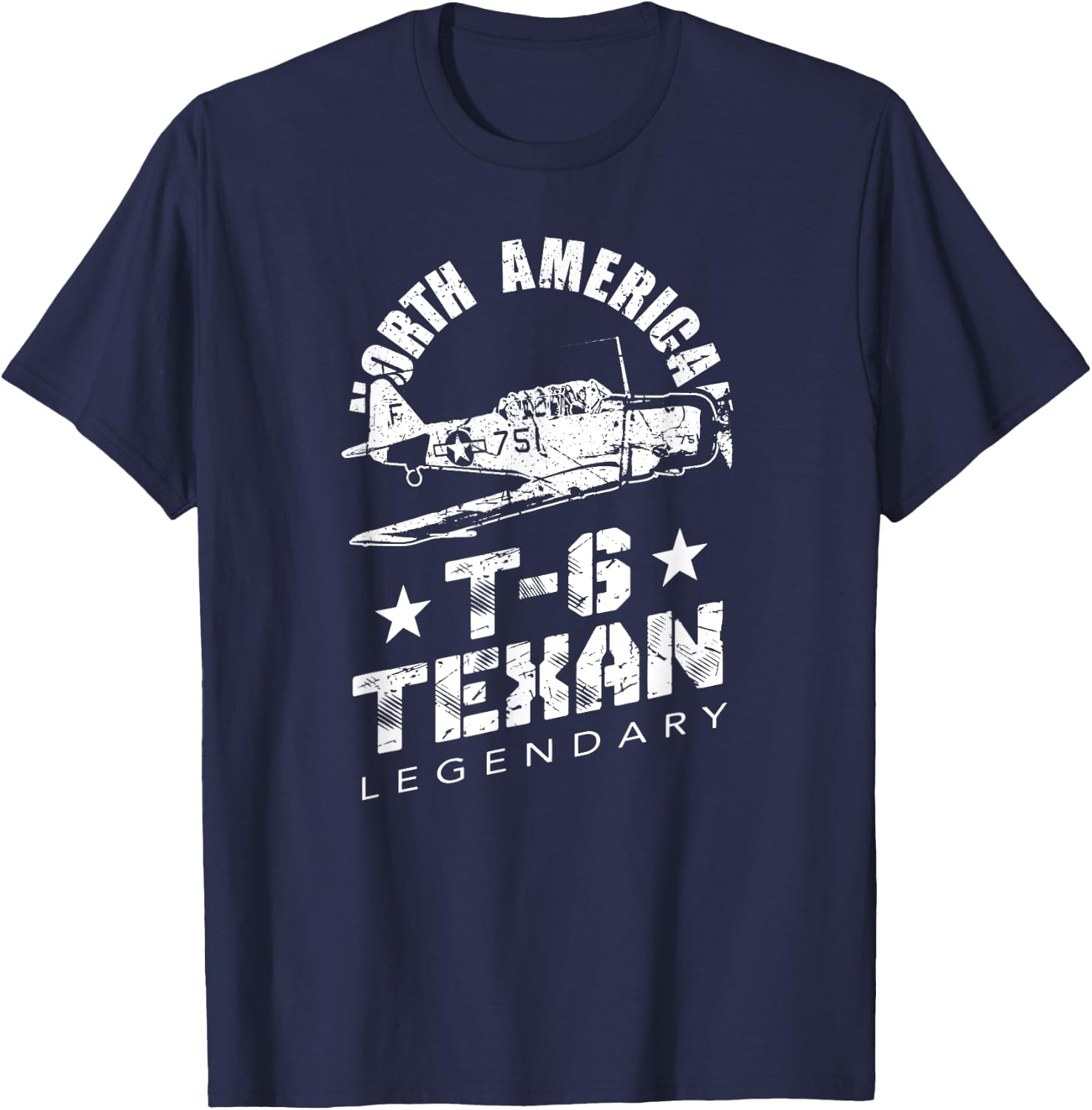 North American T-6 Texan Legendary Warbird Pilot Trainer T-Shirt - T-Shirt | Navy