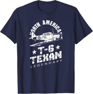 North American T-6 Texan Legendary Warbird Pilot Trainer T-Shirt - T-Shirt | Navy