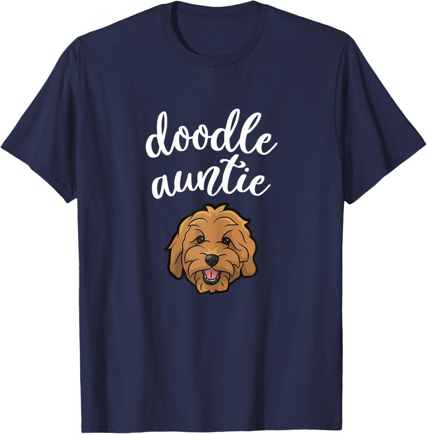 Goldendoodle Aunt - Doodle Auntie Cute Dog Girls Kids T-Shirt - T-Shirt | Navy