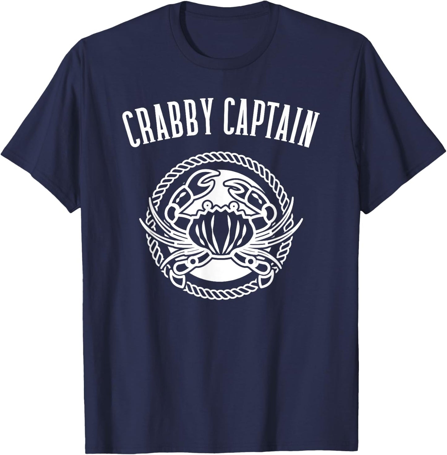 Crabby Captain - Funny Crab Crabbing Fishing Boat Captains T-Shirt - T-Shirt | Navy