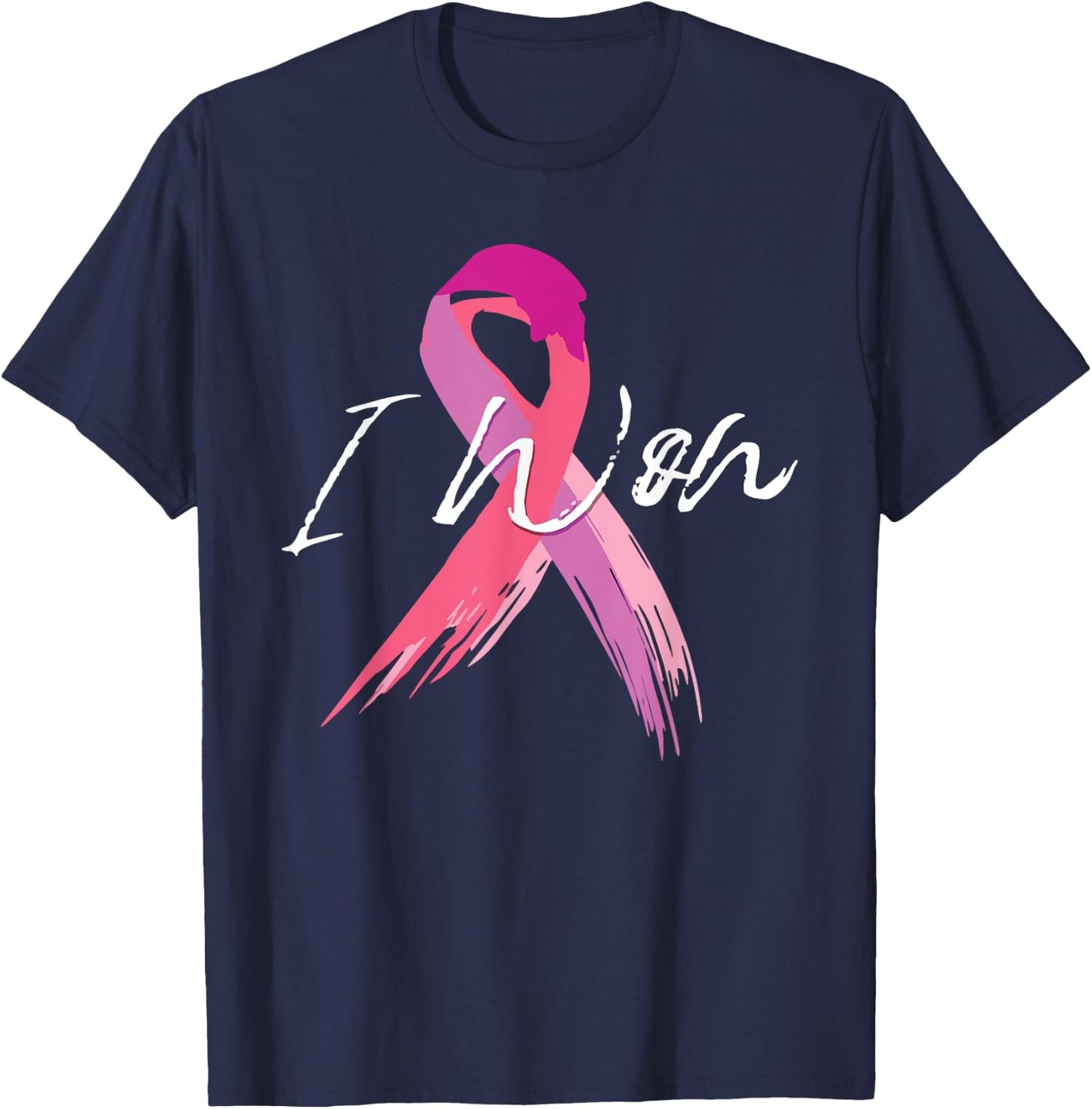 I won breast cancer awareness support pink ribbon survivor T-Shirt - T-Shirt | Navy
