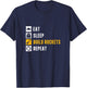 Model Rocket Eat Sleep Build Rockets Funny Rocket Science T-Shirt - T-Shirt | Navy