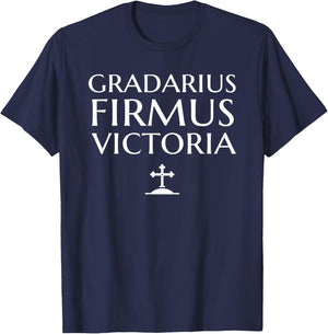Gradarius Firmus Victoria Taking small steps toward victory T-Shirt - T-Shirt | Navy