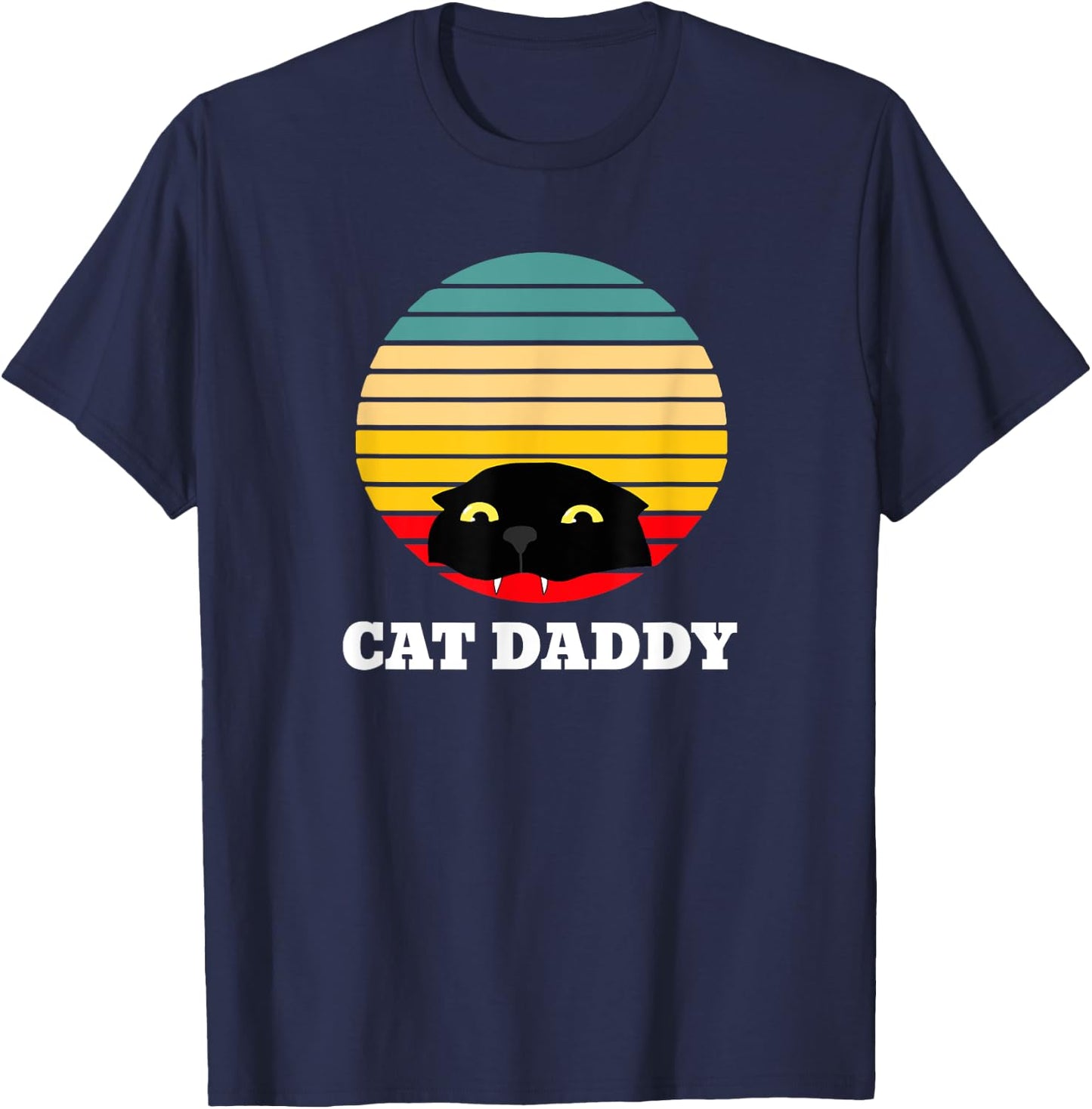 Cat Daddy Funny Cute Dad Father Women Kids T-Shirt - T-Shirt | Navy