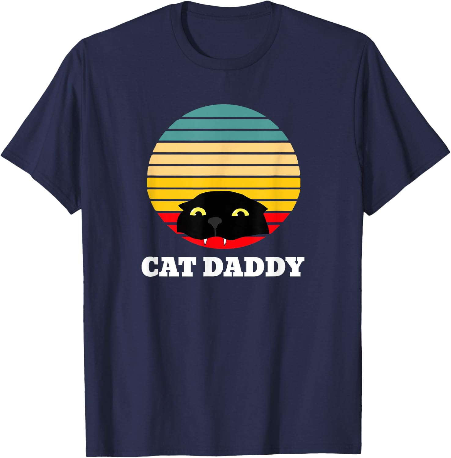 Cat Daddy Funny Cute Dad Father Women Kids T-Shirt - T-Shirt | Navy