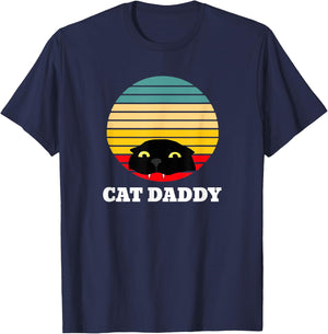 Cat Daddy Funny Cute Dad Father Women Kids T-Shirt - T-Shirt | Navy