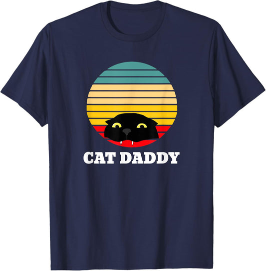 Cat Daddy Funny Cute Dad Father Women Kids T-Shirt - T-Shirt | Navy