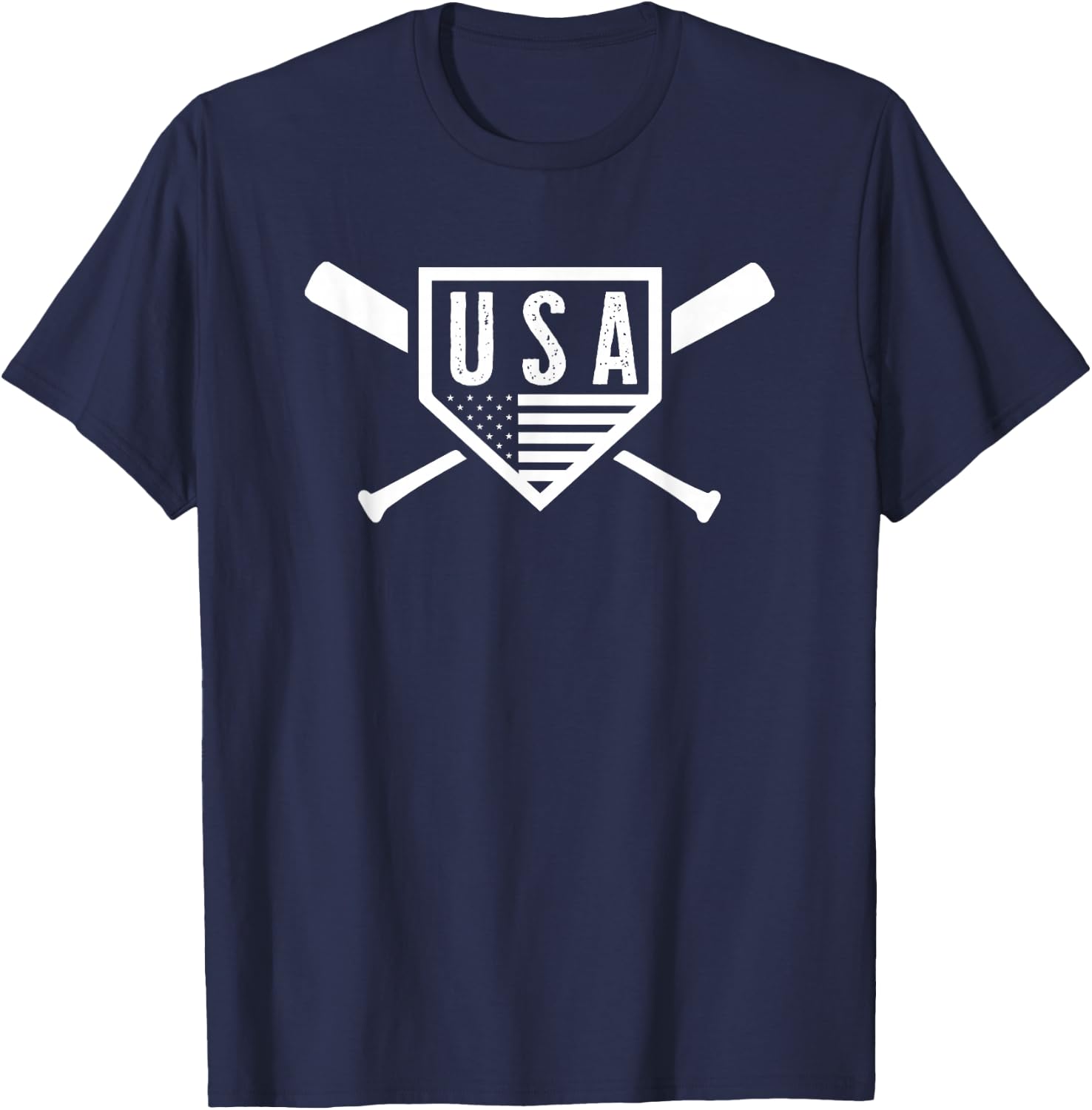 Vintage American Baseball and Softball USA Flag T-Shirt - T-Shirt | Navy