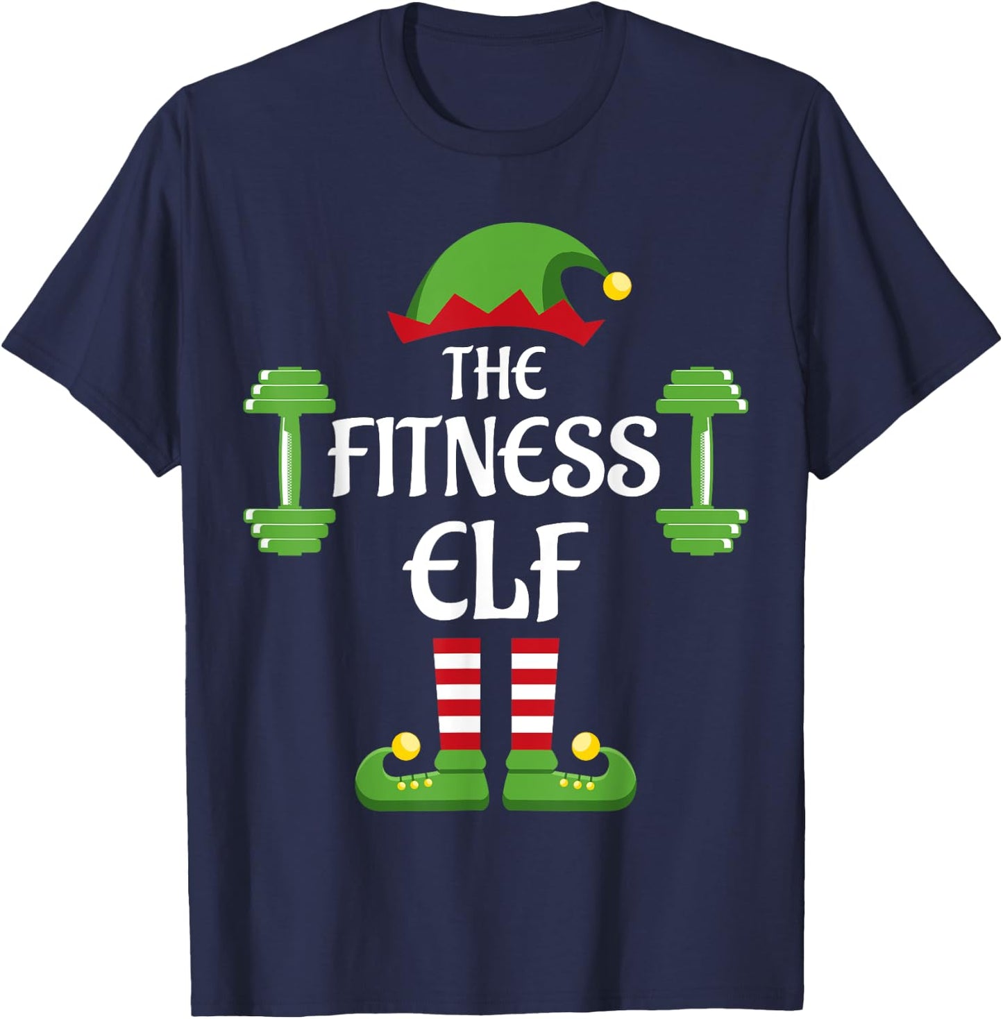 Fitness Elf Family Matching Group Christmas Sporty T-Shirt - T-Shirt | Navy