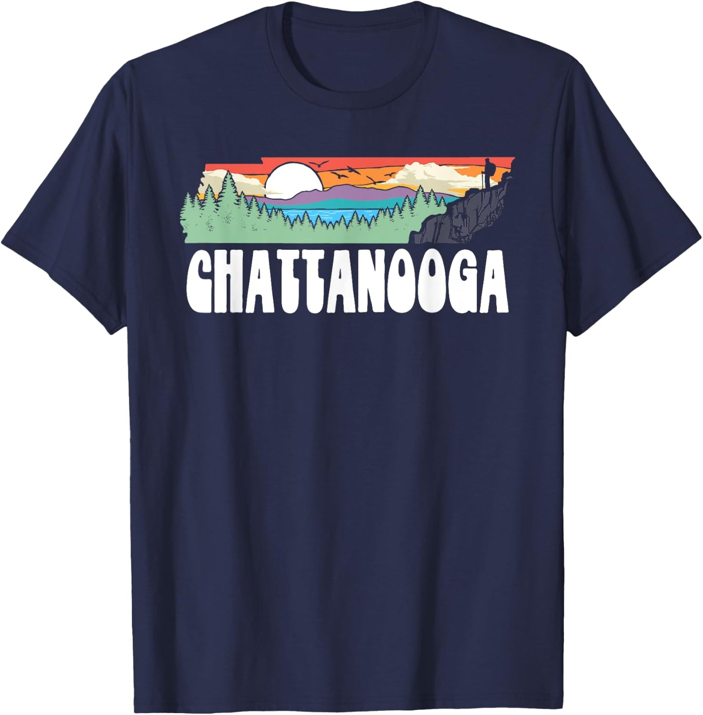 Chattanooga Tennessee Outdoor Adventure and Nature Hiking T-Shirt - T-Shirt | Navy