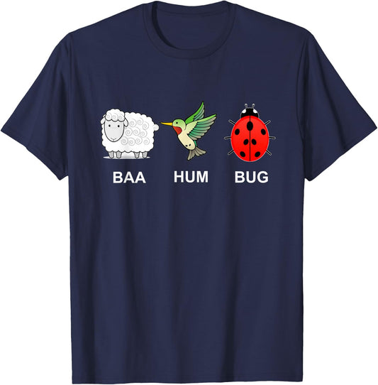 BAA HUM BUG - Bah Humbug Funny Graphic Holiday Christmas T-Shirt - T-Shirt | Navy