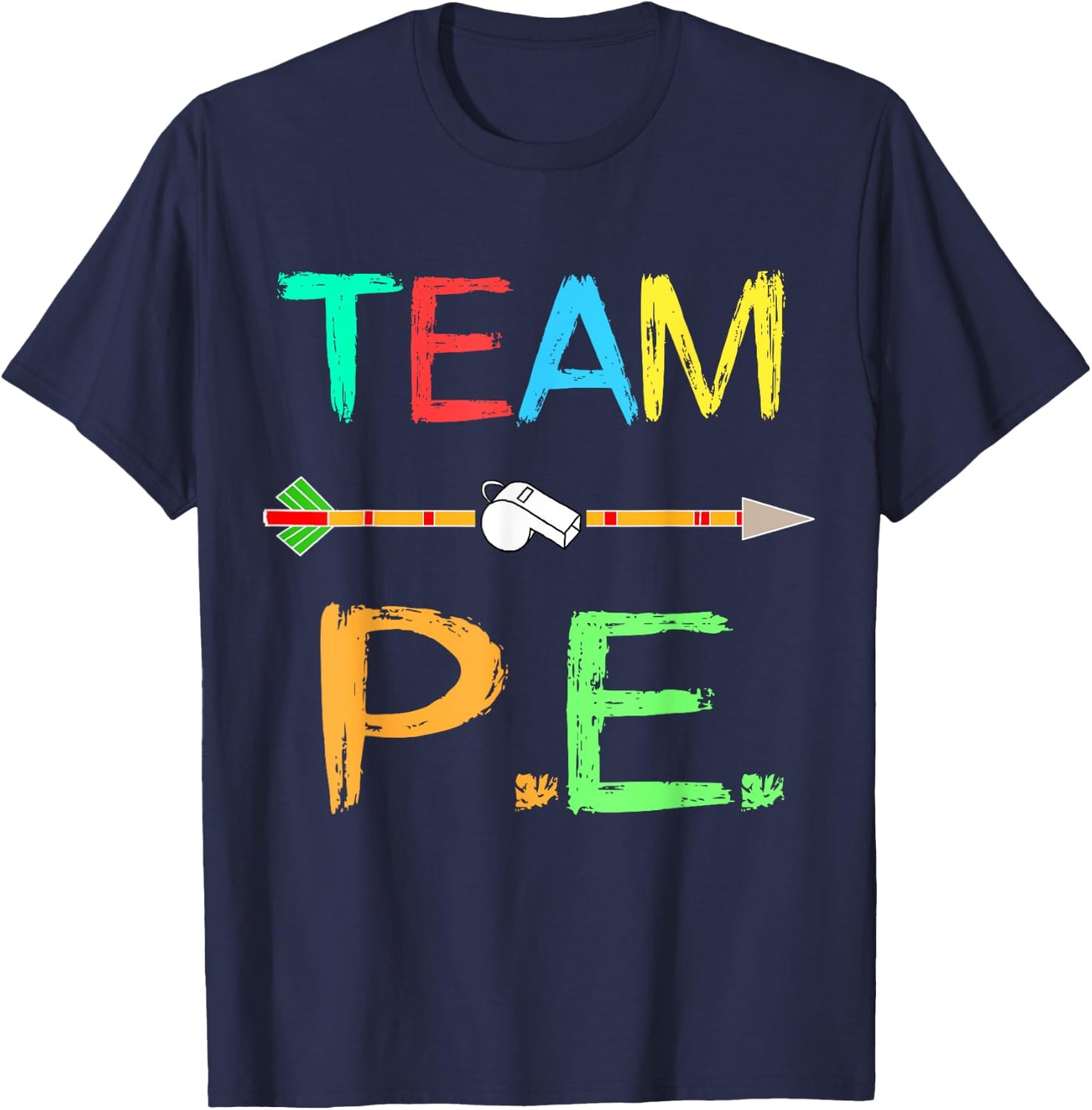 Team P.E. Teacher PE Teacher Strong Physical School Teacher Women Girls Kids T-Shirt - T-Shirt | Navy