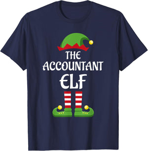 Accountant Elf Family Matching Group Christmas T-Shirt - T-Shirt | Navy