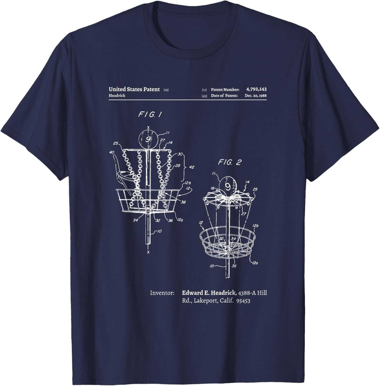 Disc Golf Women - Disc Golf Patent T-Shirt - T-Shirt | Navy