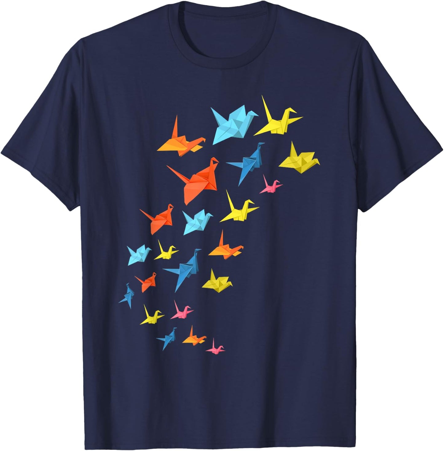 Japanese Folding Art Origami Master Paper Cranes Origami T-Shirt - T-Shirt | Navy