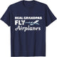 Real Grandpas Fly Airplanes Grandpa Pilot T-Shirt - T-Shirt | Navy