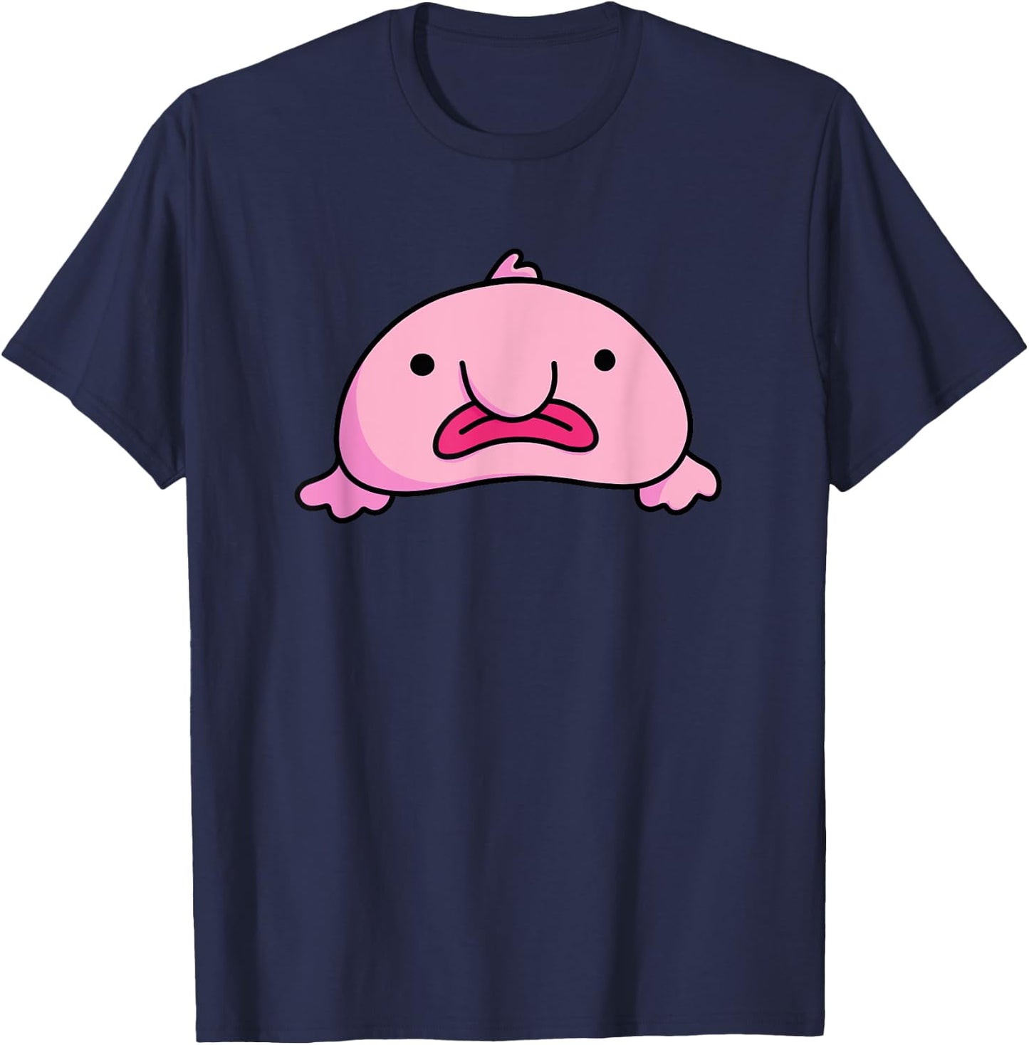 Blobby Bob Blobfish Emotional Support Spirit Animal Blobfish T-Shirt - T-Shirt | Navy