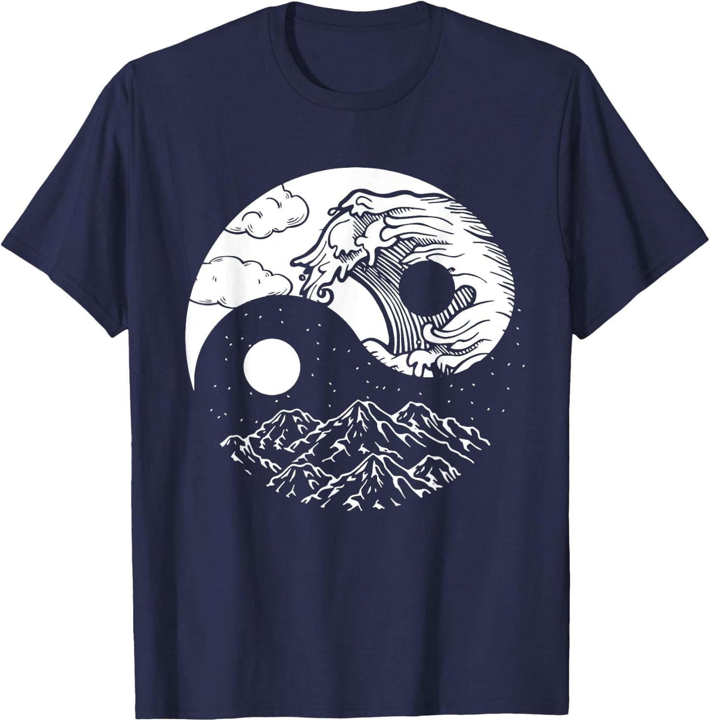 Qi Gong Clothes Tai Chi Qigong Chi Gong Yin Yang T-Shirt - T-Shirt | Navy