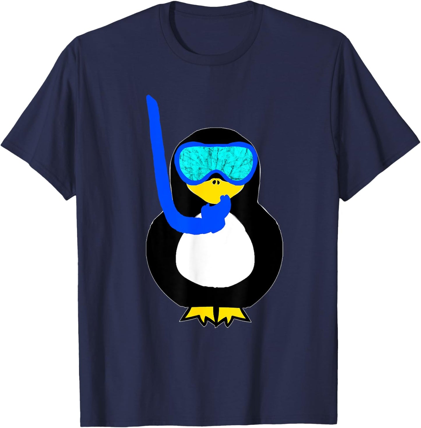 Snorkel Penguin Snorkeling Water Bird Scuba Diver Diving T-Shirt - T-Shirt | Navy