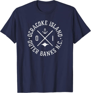 Ocracoke North Carolina - Vintage OBX NC Ocracoke Island T-Shirt - T-Shirt | Navy