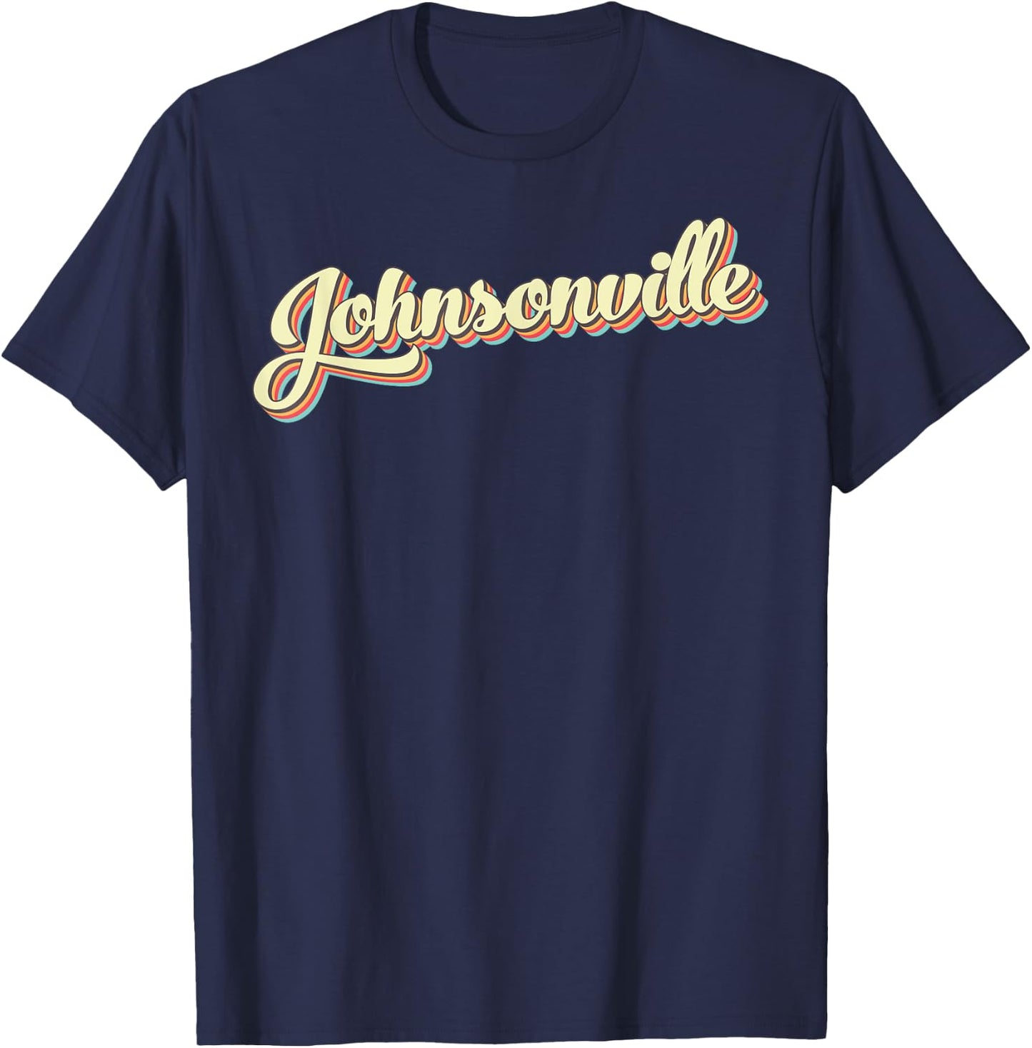 Johnsonville Retro Art Baseball Font Vintage T-Shirt - T-Shirt | Navy