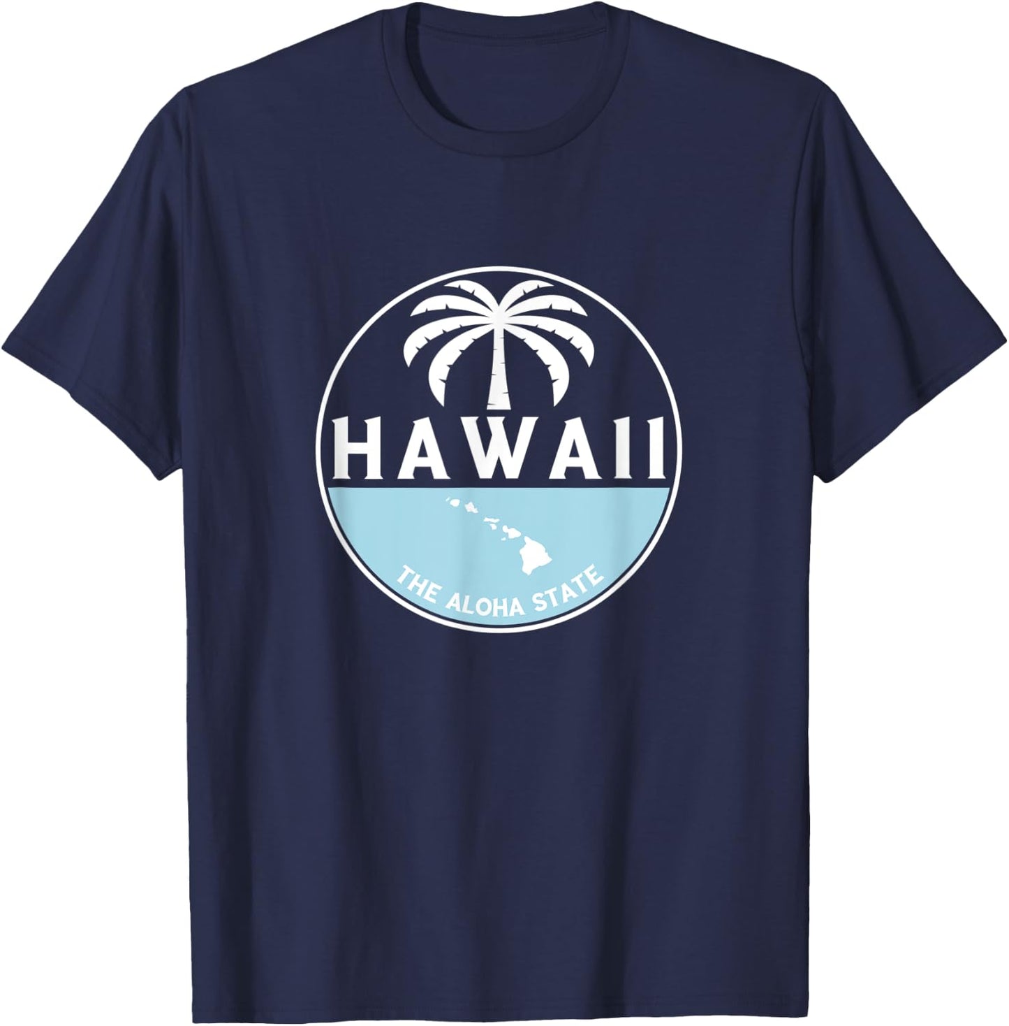 Hawaii The Aloha State - Aloha Hawaiian Palm Tree Ohana !! T-Shirt - T-Shirt | Navy