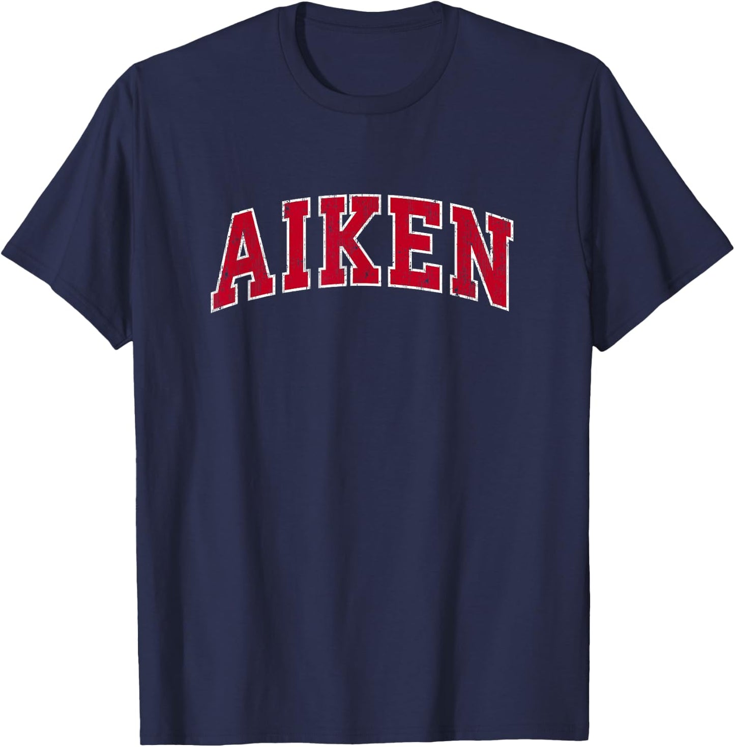 Aiken South Carolina SC Vintage Sports Design Red Design T-Shirt - T-Shirt | Navy