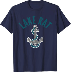 Lake Rat Anchor Lake Time Lake Life T-Shirt - T-Shirt | Navy