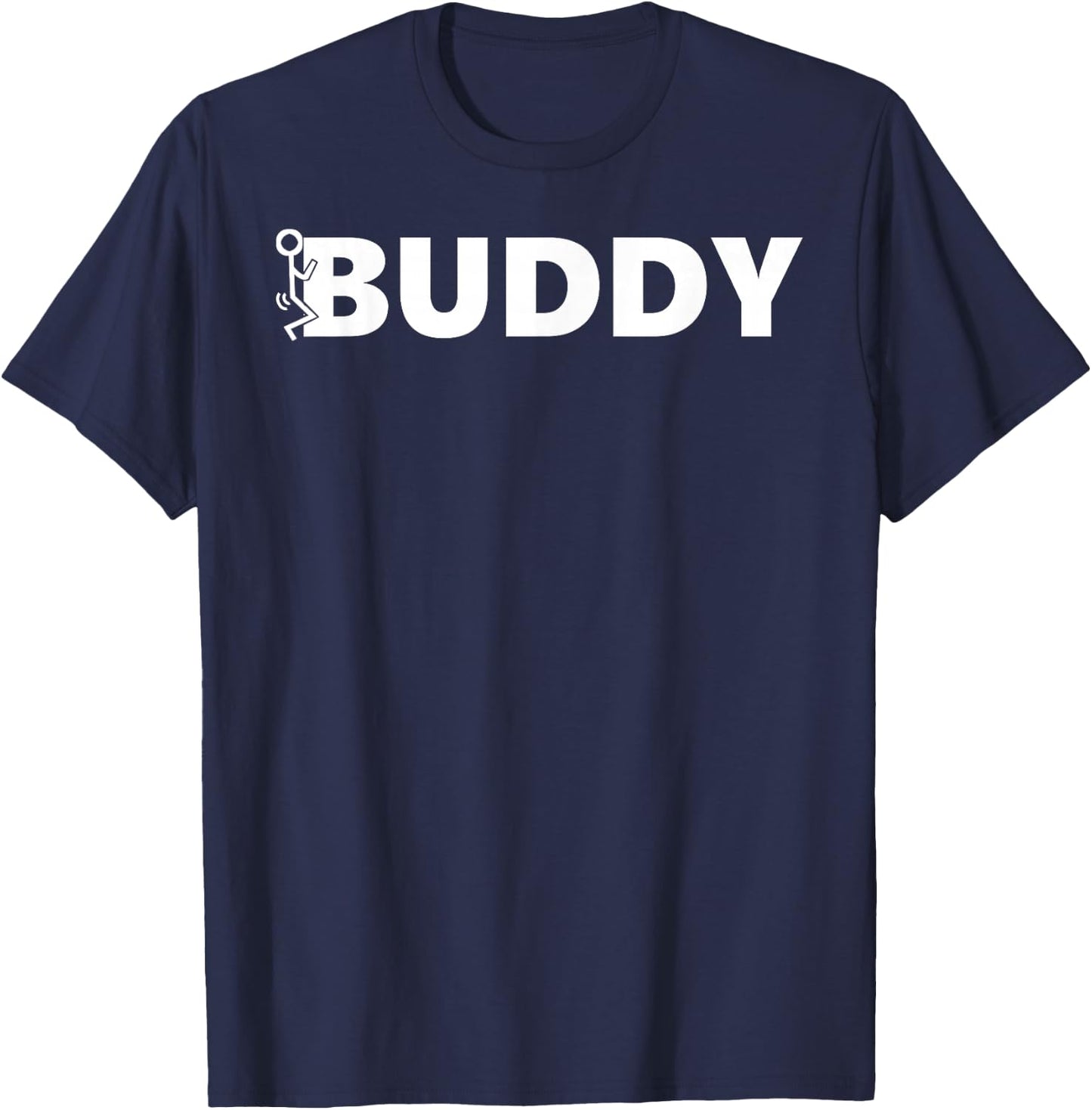 Fuck Hump Buddy With Stick Figure In Action T-Shirt - T-Shirt | Navy