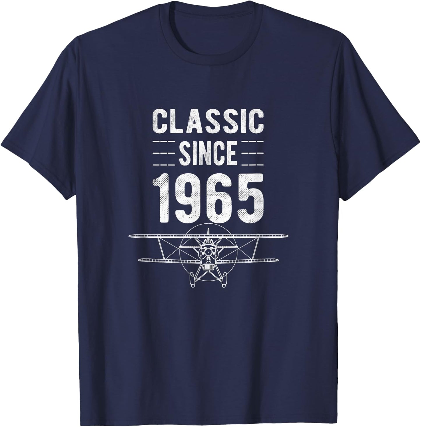 Classic 1965 Airplane Aviation 60 Year Old 60th Birthday T-Shirt - T-Shirt | Navy