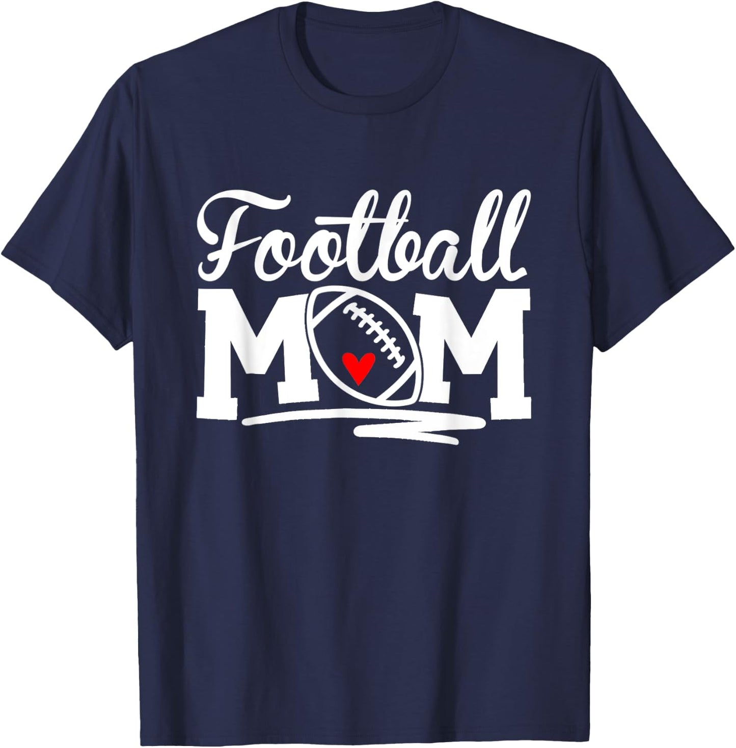 Football Mom Leopard Football Love Football Player T-Shirt - T-Shirt | Navy