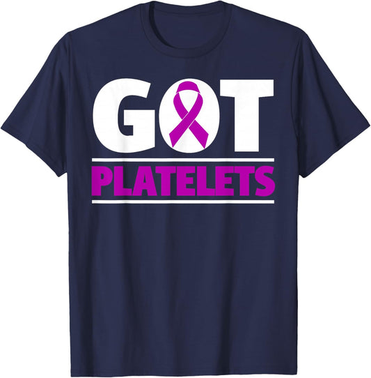 Platelets Purple Ribbon ITP Awareness Month T-Shirt - T-Shirt | Navy