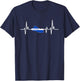 El Salvador Flag Heartbeat ECG Design El Salvador T-Shirt - T-Shirt | Navy