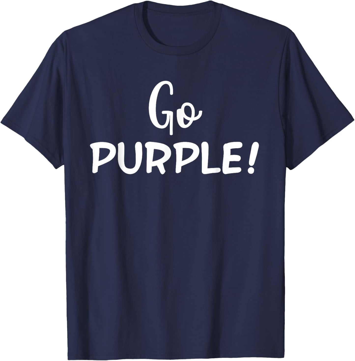 Go Purple! Team Spirit Game School Competition Color Sports T-Shirt - T-Shirt | Navy