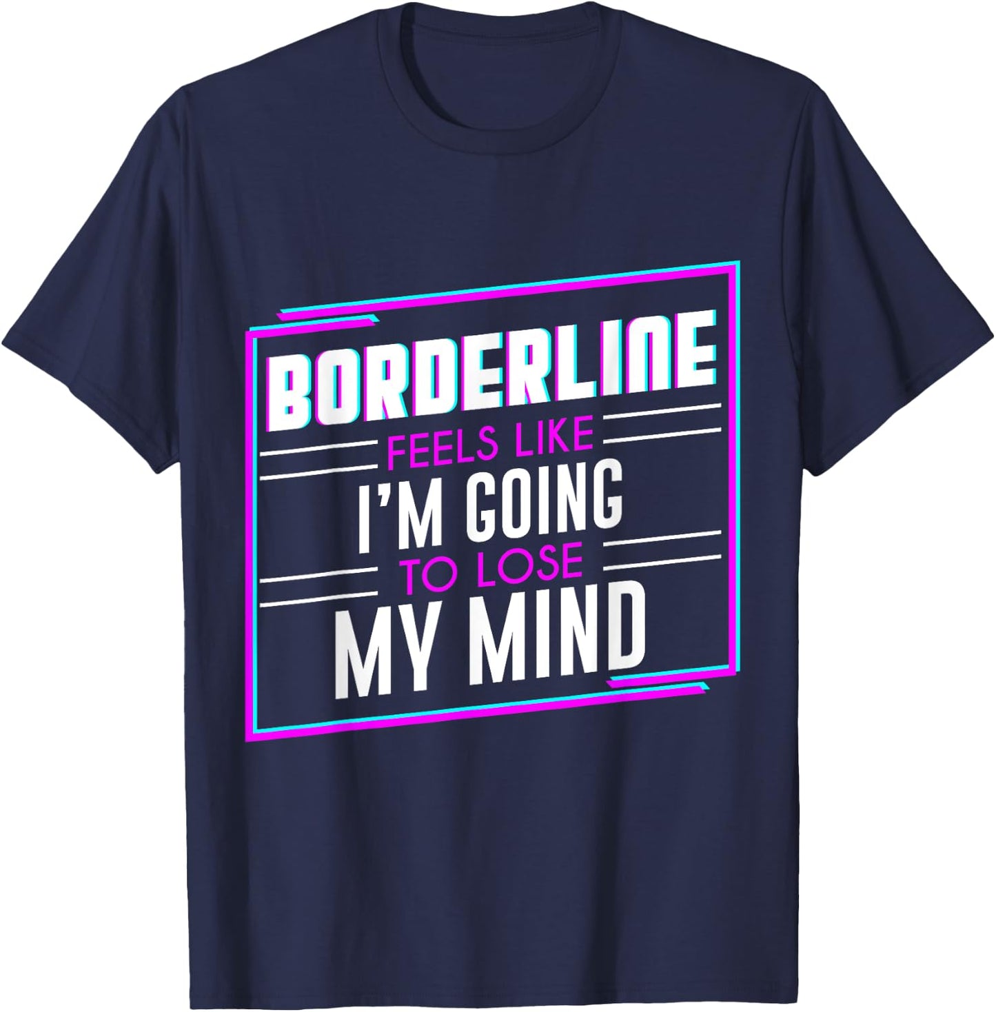 LyricLyfe - - BORDERLINE T-Shirt - T-Shirt | Navy